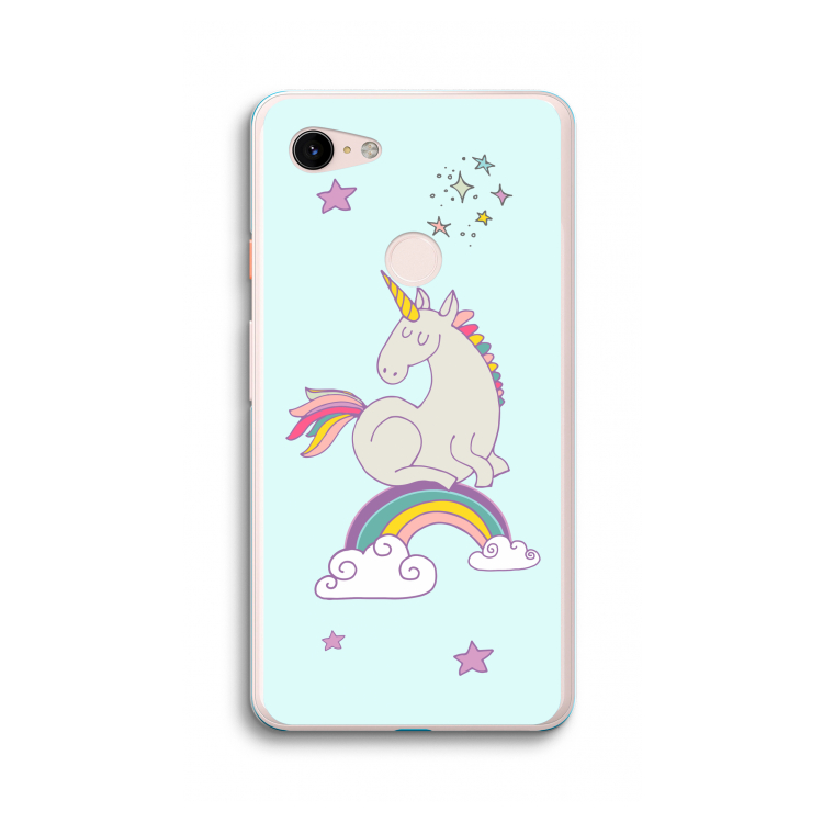 Regenboog eenhoorn: Google Pixel 3 XL Transparant Hoesje