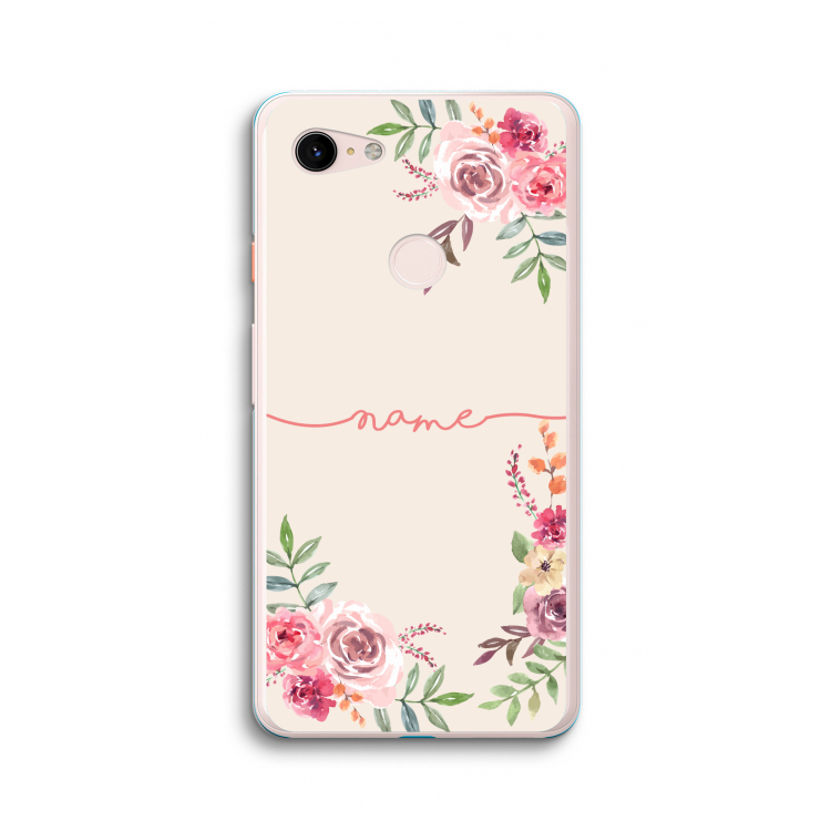 Rozen: Google Pixel 3 XL Transparant Hoesje