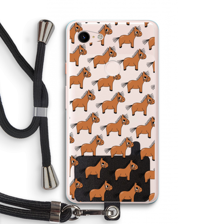 Pony: Pixel 3 XL Transparant Hoesje met koord