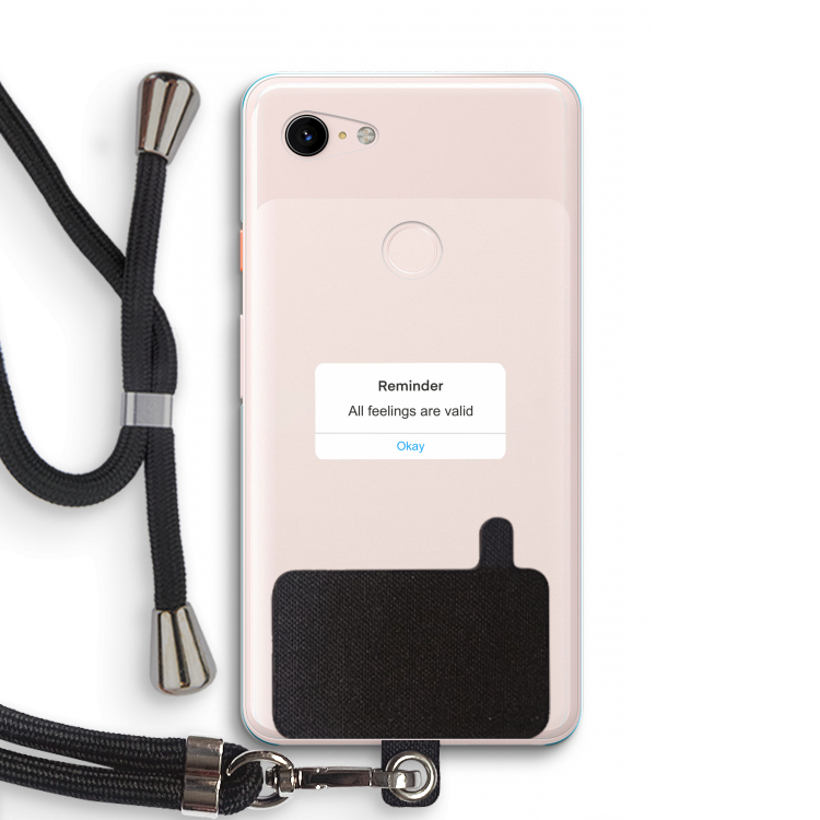 Reminder: Pixel 3 XL Transparant Hoesje met koord