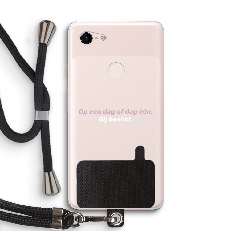 gij beslist: Pixel 3 XL Transparant Hoesje met koord