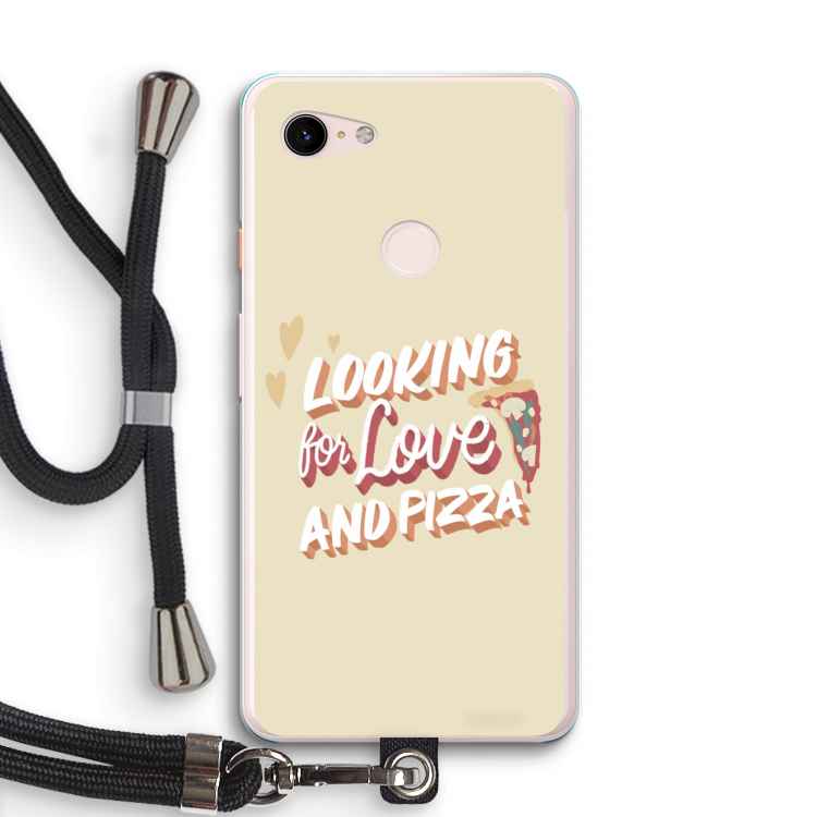 Pizza is the answer: Pixel 3 XL Transparant Hoesje met koord