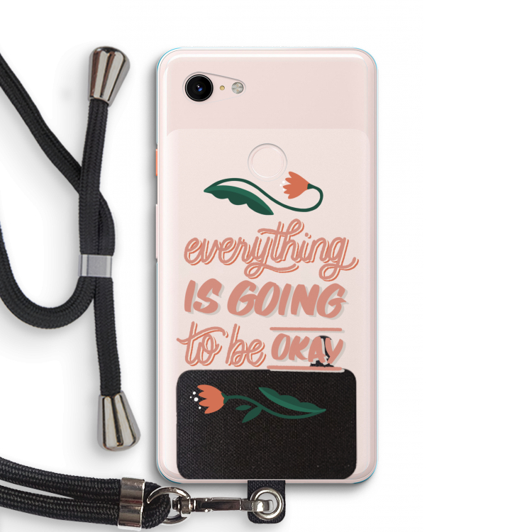 Optimistic flower girl: Pixel 3 XL Transparant Hoesje met koord