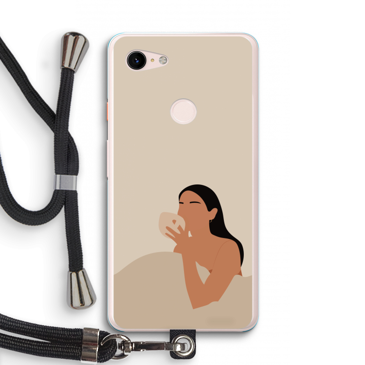 Fresh coffee: Pixel 3 XL Transparant Hoesje met koord