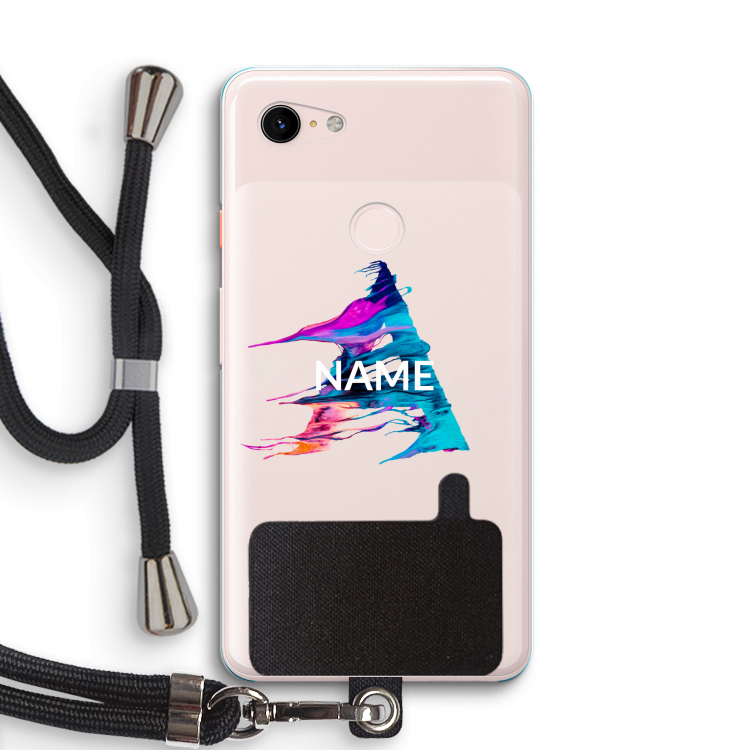 Abstract Spectrum: Pixel 3 XL Transparant Hoesje met koord