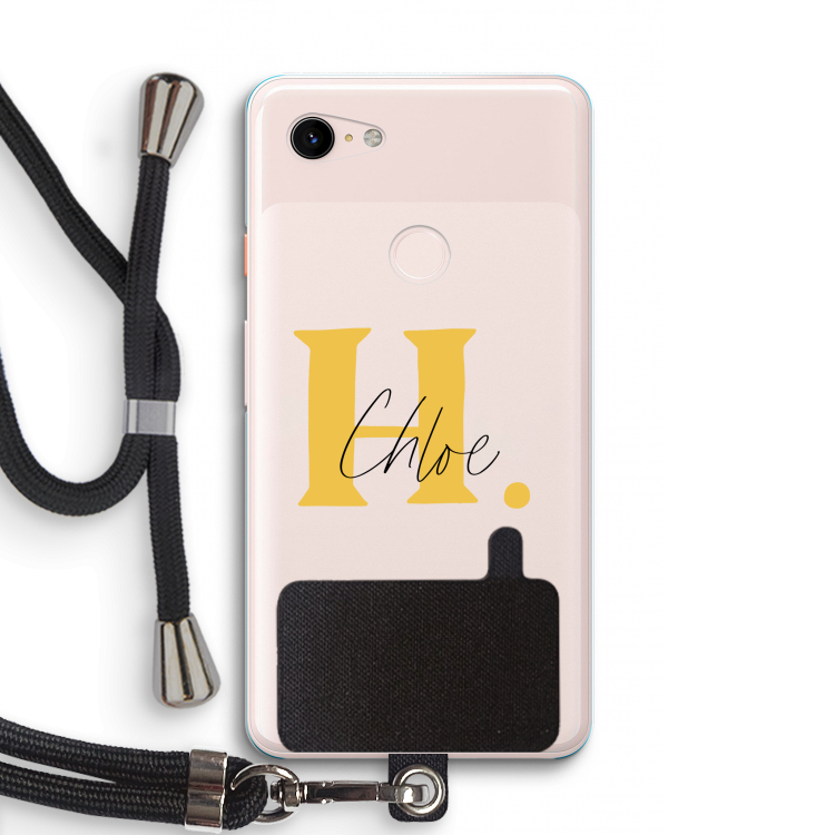 Amber Script: Pixel 3 XL Transparant Hoesje met koord