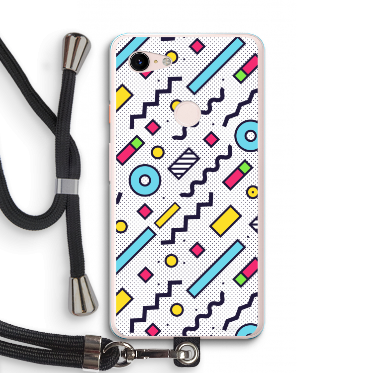 8-bit N°8: Pixel 3 XL Transparant Hoesje met koord