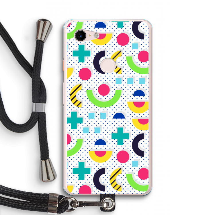 8-bit N°1: Pixel 3 XL Transparant Hoesje met koord