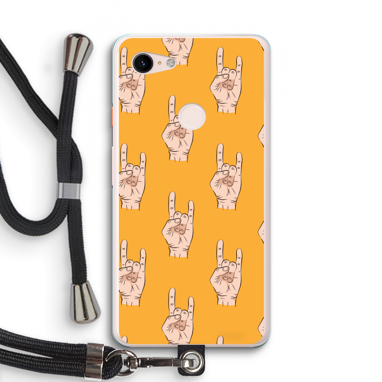 Rock: Pixel 3 XL Transparant Hoesje met koord