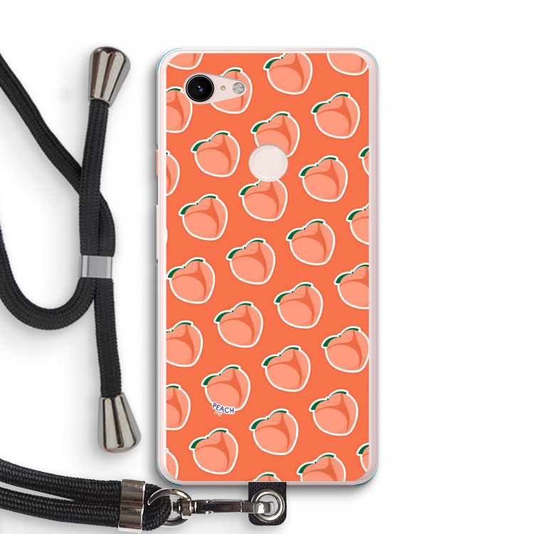 Just peachy: Pixel 3 XL Transparant Hoesje met koord