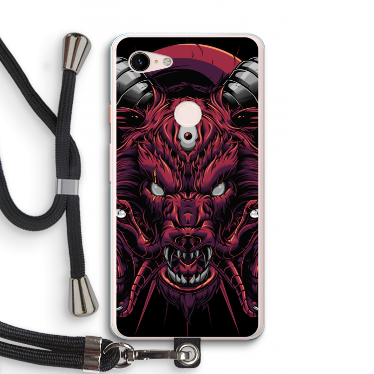 Hell Hound and Serpents: Pixel 3 XL Transparant Hoesje met koord
