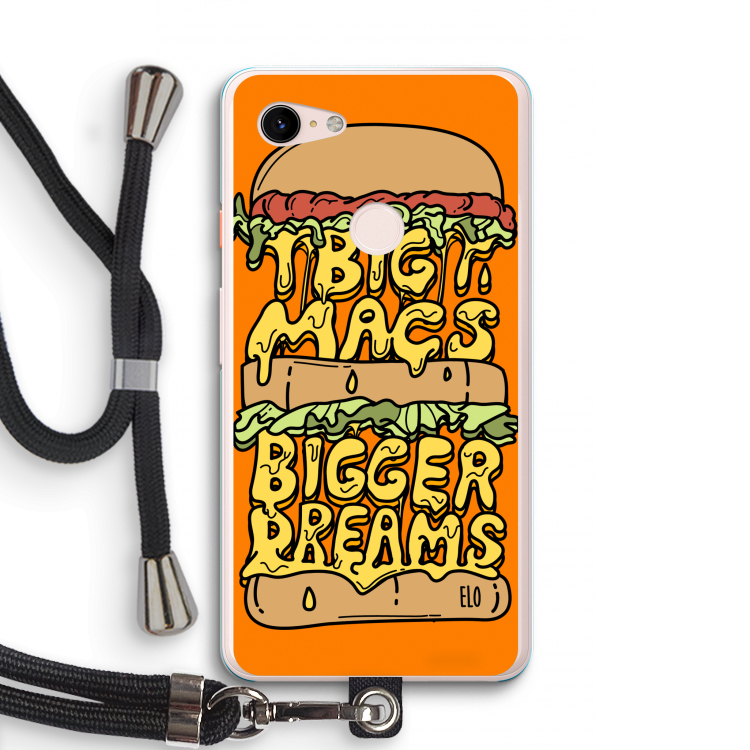 Big Macs Bigger Dreams: Pixel 3 XL Transparant Hoesje met koord