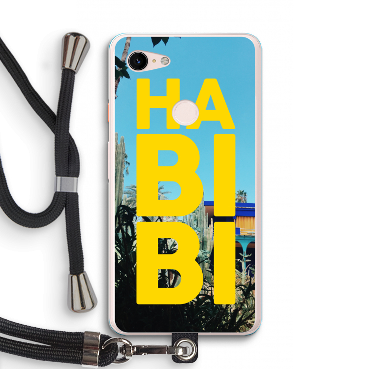 Habibi Majorelle : Pixel 3 XL Transparant Hoesje met koord