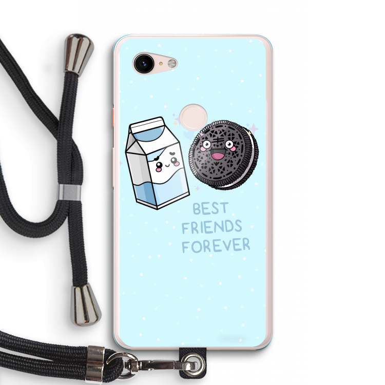 Best Friend Forever: Pixel 3 XL Transparant Hoesje met koord