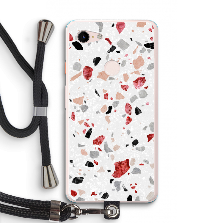 Terrazzo N°12: Pixel 3 XL Transparant Hoesje met koord