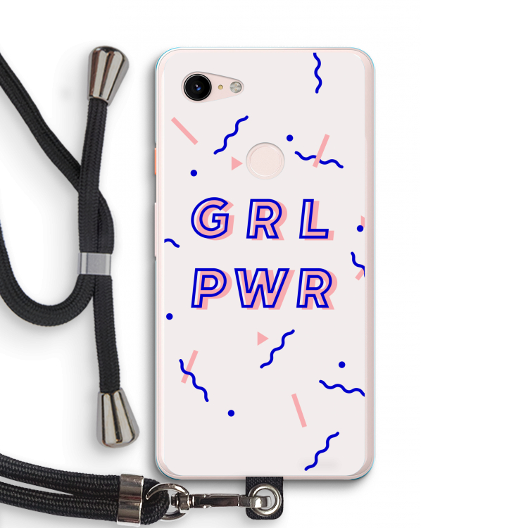GRL PWR: Pixel 3 XL Transparant Hoesje met koord