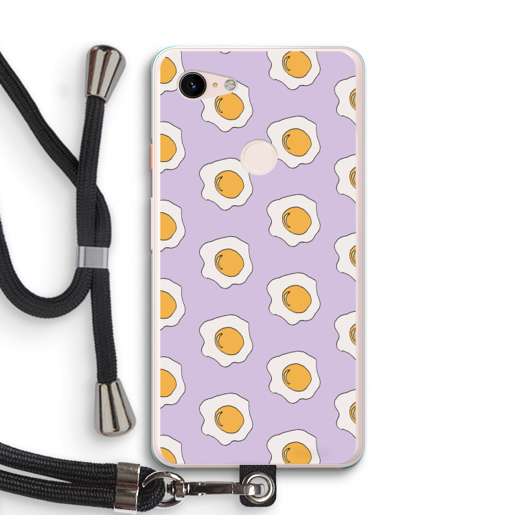 Bacon to my eggs #1: Pixel 3 XL Transparant Hoesje met koord