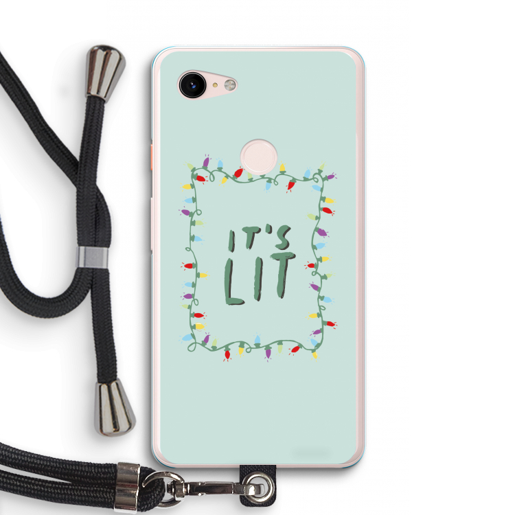 It's Lit: Pixel 3 XL Transparant Hoesje met koord
