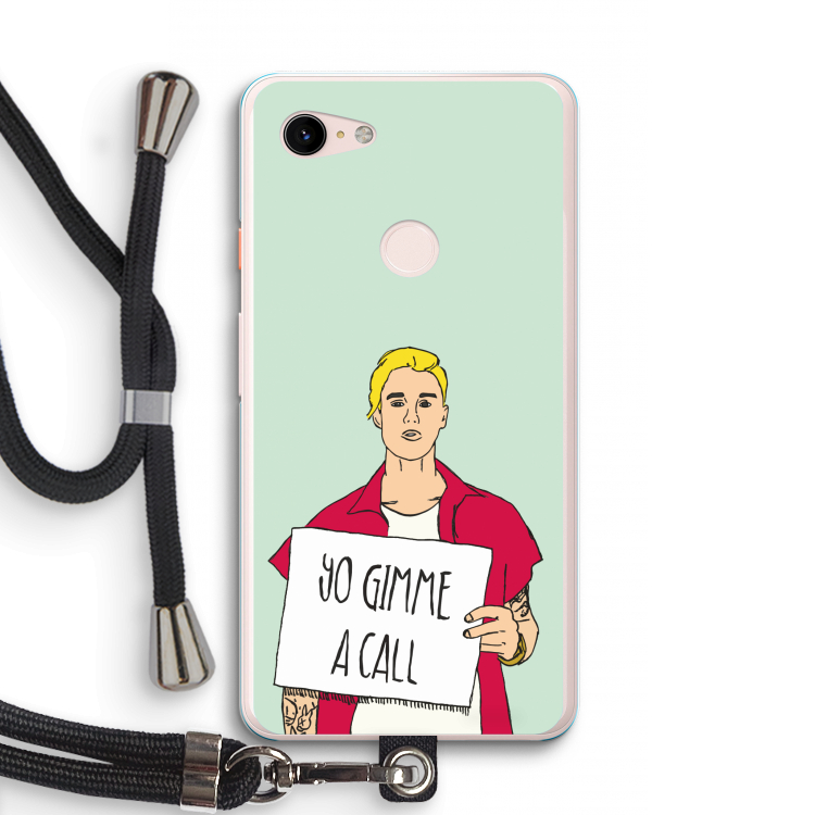 Gimme a call: Pixel 3 XL Transparant Hoesje met koord