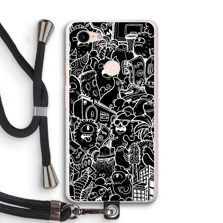 Vexx Black City : Pixel 3 XL Transparant Hoesje met koord