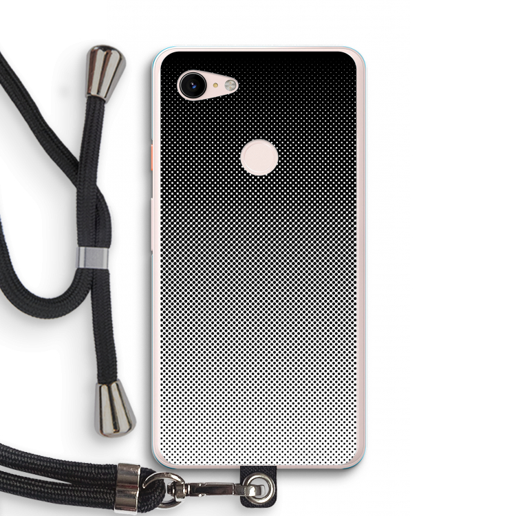 Musketon Halftone: Pixel 3 XL Transparant Hoesje met koord