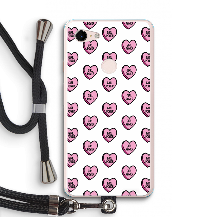 GIRL POWER: Pixel 3 XL Transparant Hoesje met koord