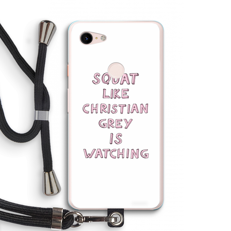 Christian Grey: Pixel 3 XL Transparant Hoesje met koord
