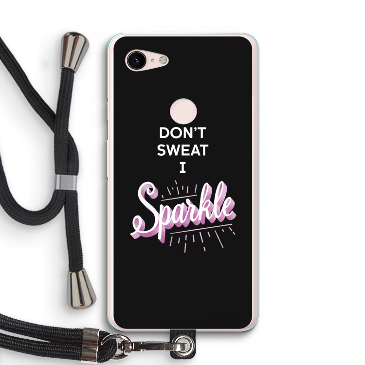 Sparkle quote: Pixel 3 XL Transparant Hoesje met koord
