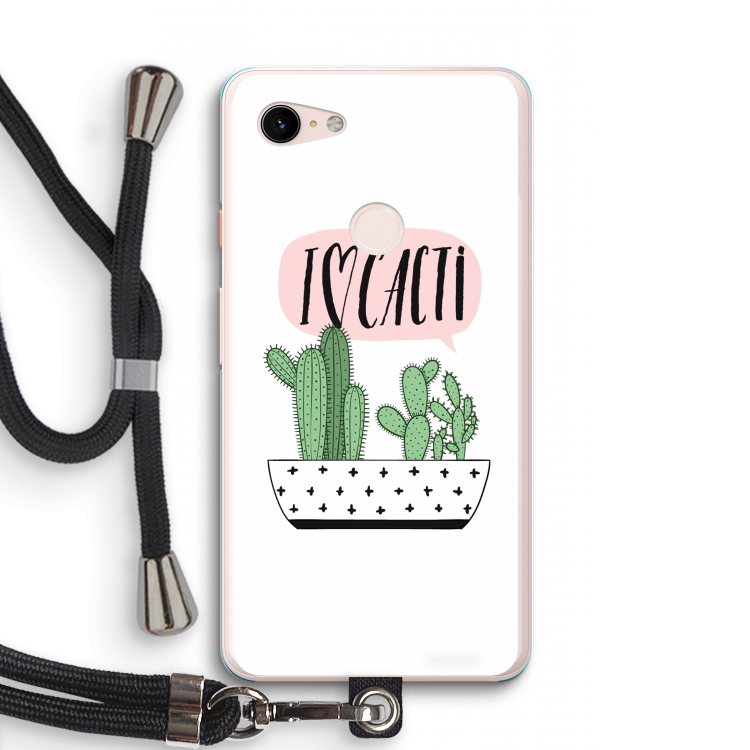 I love cacti: Pixel 3 XL Transparant Hoesje met koord