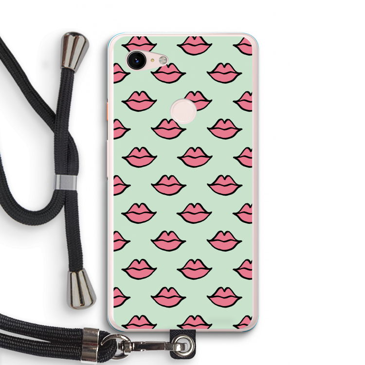 Lipjes: Pixel 3 XL Transparant Hoesje met koord