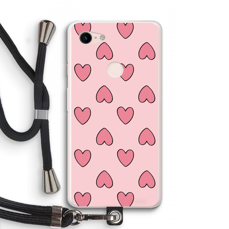 Ondersteboven verliefd: Pixel 3 XL Transparant Hoesje met koord