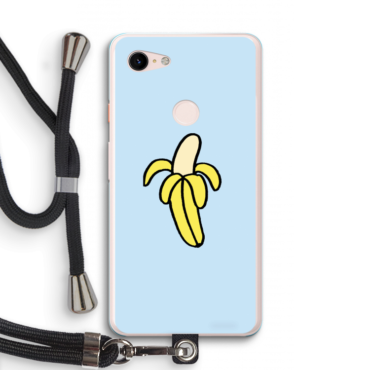 Banana: Pixel 3 XL Transparant Hoesje met koord