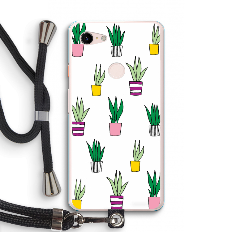 Sanseveria: Pixel 3 XL Transparant Hoesje met koord