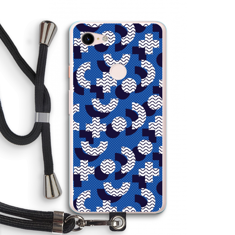 8-bit N°5: Pixel 3 XL Transparant Hoesje met koord