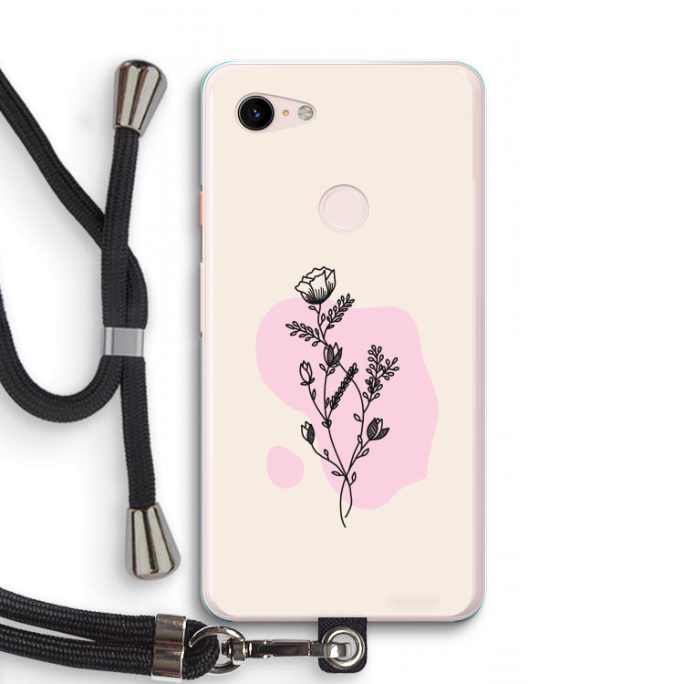 Roses are red: Pixel 3 XL Transparant Hoesje met koord