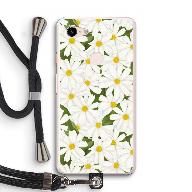 Summer Daisies: Pixel 3 XL Transparant Hoesje met koord