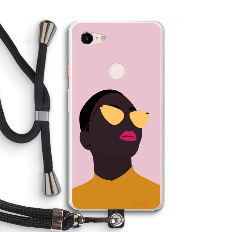 Yellow glasses: Pixel 3 XL Transparant Hoesje met koord