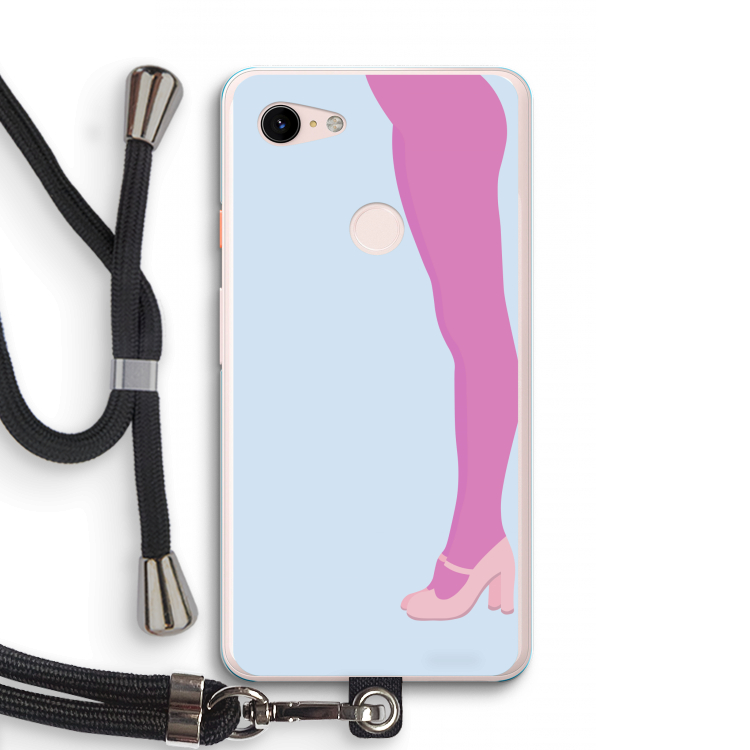 Pink panty: Pixel 3 XL Transparant Hoesje met koord