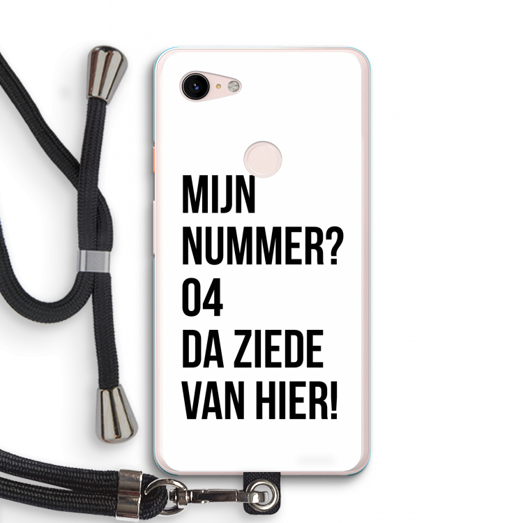Da ziede van hier: Pixel 3 XL Transparant Hoesje met koord