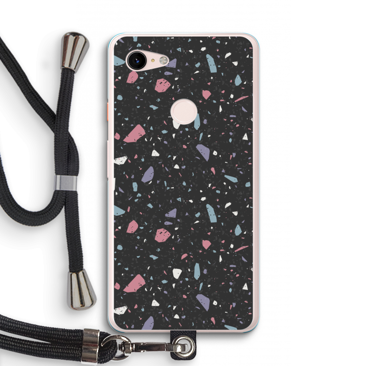 Terrazzo N°16: Pixel 3 XL Transparant Hoesje met koord