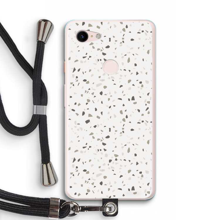 Terrazzo N°14: Pixel 3 XL Transparant Hoesje met koord