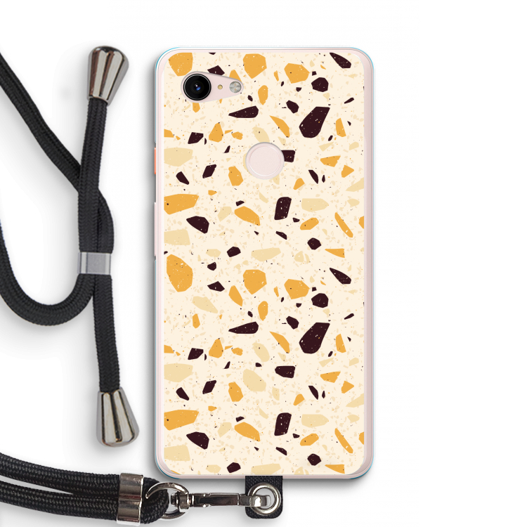 Terrazzo N°13: Pixel 3 XL Transparant Hoesje met koord