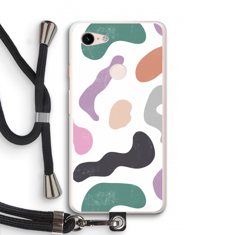 Memphis Shapes: Pixel 3 XL Transparant Hoesje met koord