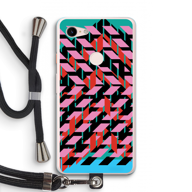 Skew Blush 2: Pixel 3 XL Transparant Hoesje met koord