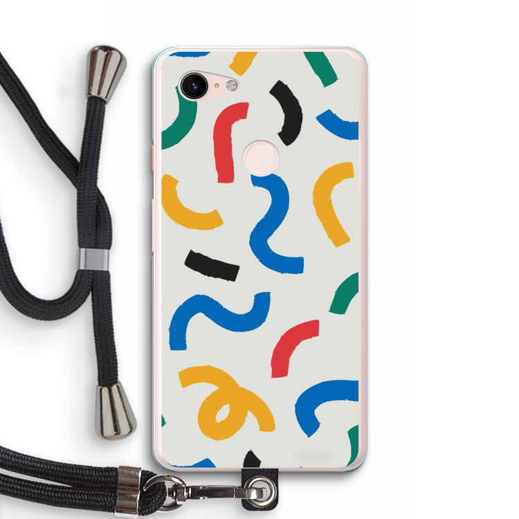 Illustratieve pop 2: Pixel 3 XL Transparant Hoesje met koord