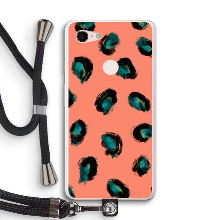 Pink Cheetah: Pixel 3 XL Transparant Hoesje met koord