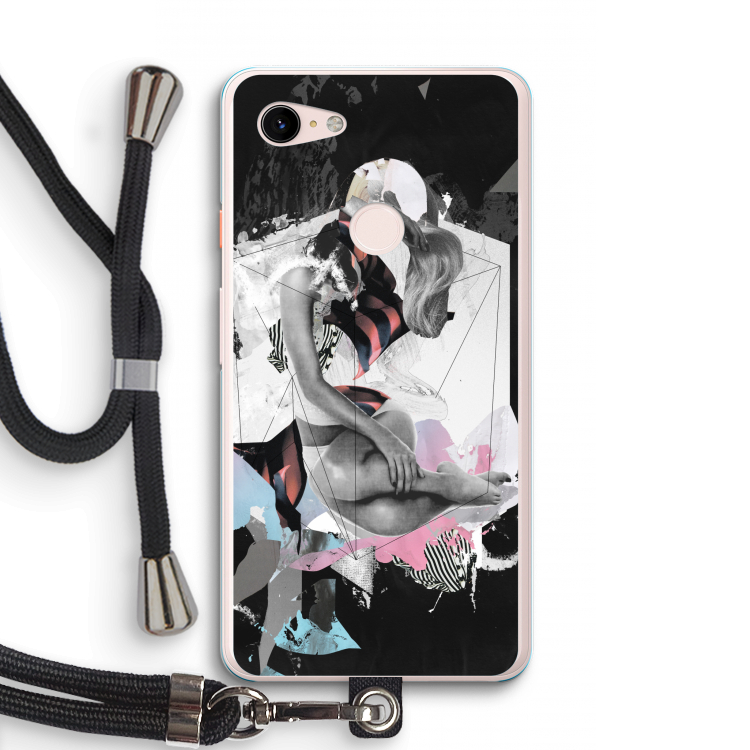 Camouflage de sommeil: Pixel 3 XL Transparant Hoesje met koord