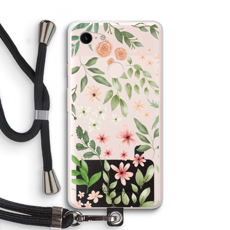 Botanical sweet flower heaven: Pixel 3 XL Transparant Hoesje met koord