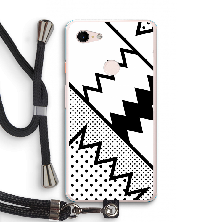 Pop Art #5: Pixel 3 XL Transparant Hoesje met koord