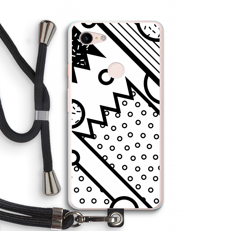 Pop Art #4: Pixel 3 XL Transparant Hoesje met koord